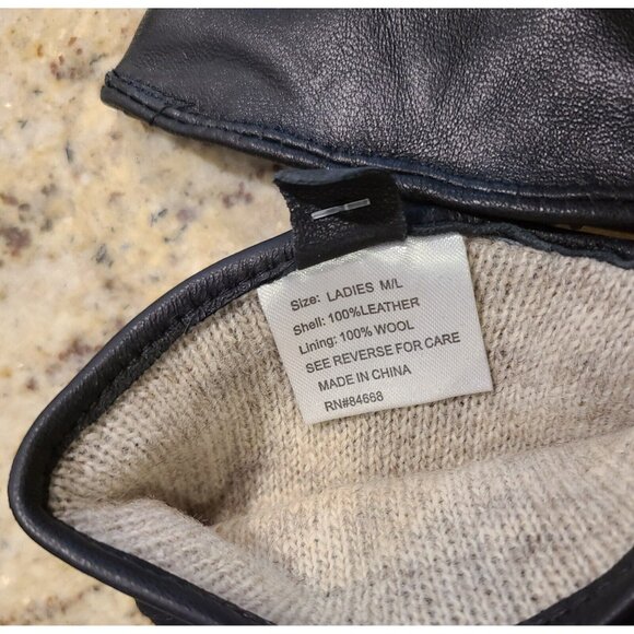 New! Women's Size L/XL Sheepskin Soft Leather 9.5" Wool Lined Gloves - Picture 4 of 11